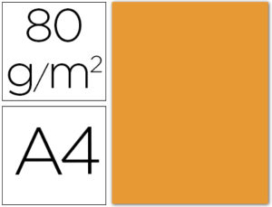 PAPEL COLOR LIDERPAPEL A4 80G/M2 NARANJA PAQUETE DE 15