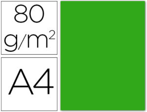 PAPEL COLOR LIDERPAPEL A4 80G/M2 VERDE PAQUETE DE 15