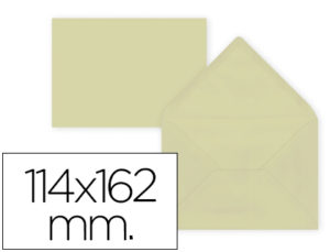 SOBRE LIDERPAPEL C6 CREMA 114X162 MM 80GR PACK DE 15 UNIDADES