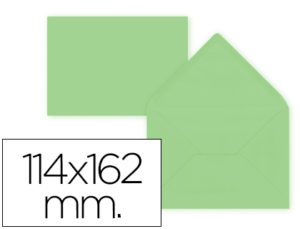 SOBRE LIDERPAPEL C6 VERDE 114X162 MM 80GR PACK DE 15 UNIDADES