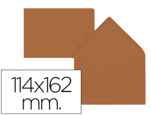 SOBRE LIDERPAPEL C6 MARRON 114X162 MM 80GR PACK DE 15 UNIDADES