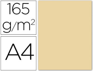 PAPEL COLOR LIDERPAPEL A4 165G / M2 CREMA PAQUETE DE 9