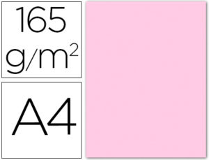 PAPEL COLOR LIDERPAPEL A4 165G / M2 ROSA PASTEL PAQUETE DE 9