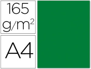 PAPEL COLOR LIDERPAPEL A4 165G / M2 VERDE ACEBO PAQUETE DE 9