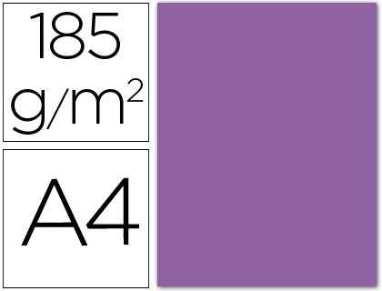 CARTULINA GUARRO DIN A4 VIOLETA 185 GR PAQUETE 50 H