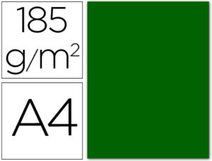 CARTULINA GUARRO DIN A4 VERDE BILLAR 185 GR PAQUETE 50 H