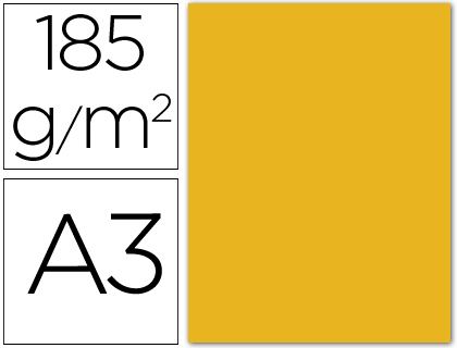 CARTULINA GUARRO DIN A3 ORO 185 GR PAQUETE 50 H