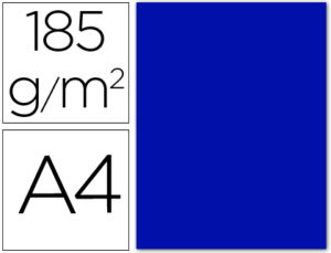 CARTULINA GUARRO DIN A4 AZUL ULTRAMAR 185 GR PAQUETE 50 H