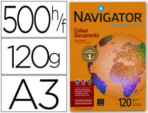 PAPEL FOTOCOPIADORA NAVIGATOR DIN A3 120 GRAMOS PAQUETE DE 500 HOJAS