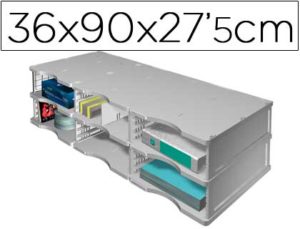 ARCHIVADOR MODULAR ARCHIVODOC TRIO JUMBO CON 6 CASILLAS 360X900X275 MM