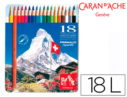 LAPICES DE COLORES PRISMALO ACUARELABLES CAJA METALICA DE 18 COLORES SURTIDOS