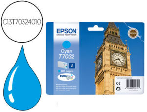 INK-JET CARTUCHO DE TINTA EPSON STYLUS T7032 CYAN L WP-4000 4500 CAPACIDAD 1200 PAG