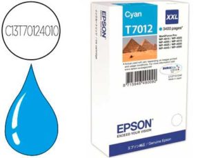 INK-JET EPSON STYLUS T7012 CIAN XL WP-4000 4500 CAPACIDAD 3400 PAG