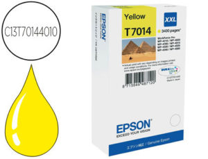 INK-JET EPSON STYLUS T7014 AMARILLO XL WP-4000 4500 CAPACIDAD 3400 PAG