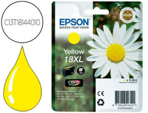 INK-JET EPSON T18XL AMARILLO EXPRESSION HOME XP-102 XP-205 XP-305 XP-405 CAPACIDAD 470 PAG