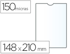 FUNDA PORTADOCUMENTO Q-CONNECT DIN A5 150 MICRAS PVC TRANSPARENTE CON UÑERO 148X210 MM