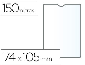 FUNDA PORTADOCUMENTO Q-CONNECT DIN A7 150 MICRAS PVC TRANSPARENTE CON UÑERO 74X105 MM