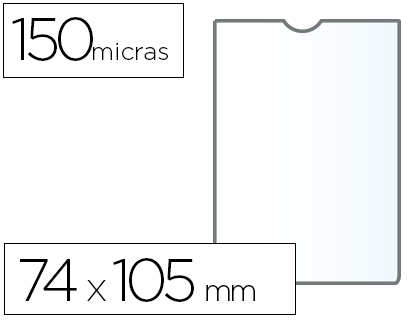 FUNDA PORTADOCUMENTO Q-CONNECT DIN A7 150 MICRAS PVC TRANSPARENTE CON UÑERO 74X105 MM