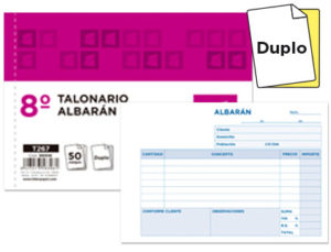 TALONARIO LIDERPAPEL ALBARAN OCTAVO DUPLICADO APAISADO