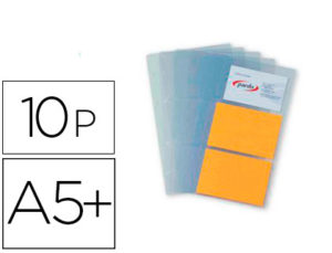 RECAMBIO FUNDAS PARDO PARA TARJETERO TAMAÑO CUARTO BOLSA DE 10 HOJAS CAPACIDAD 6 TARJETAS POR HOJA