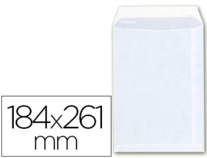 SOBRE BOLSA A-6 OFFSET BLANCO 100G 184X261 MM CON TIRA DE SILICONA -CAJA 250