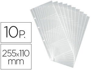 RECAMBIO FUNDAS DURACLIP VISIFIX PARA TARJETERO BOLSA DE 10 HOJAS CAPACIDAD 8 TARJETAS POR HOJA