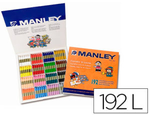 LAPICES CERA MANLEY CAJA DE 192 UNIDADES 16 COLORES SURTIDOS