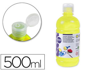 TEMPERA LIQUIDA LIDERPAPEL ESCOLAR 500 ML AMARILLO LIMON