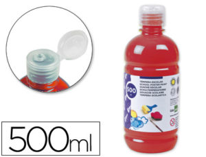TEMPERA LIQUIDA LIDERPAPEL ESCOLAR 500 ML ROJO