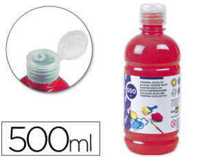 TEMPERA LIQUIDA LIDERPAPEL ESCOLAR 500 ML ROJO ESCARLATA