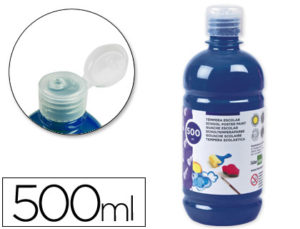 TEMPERA LIQUIDA LIDERPAPEL ESCOLAR 500 ML AZUL MARINO