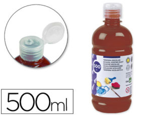 TEMPERA LIQUIDA LIDERPAPEL ESCOLAR 500 ML MARRON