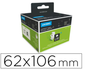 ETIQUETA IDENTIFICADORA DYMO TAMAÑO 62 X 106 MM PARA IMPRESORA LABELWRITER 250 ETIQUETAS USO MULTIFUNCION