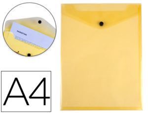 CARPETA LIDERPAPEL DOSSIER BROCHE POLIPROPILENO DIN A4 FORMATO VERTICAL AMARILLA TRANSPARENTE 50 HOJAS