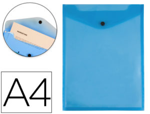 CARPETA LIDERPAPEL DOSSIER BROCHE POLIPROPILENO DIN A4 FORMATO VERTICAL AZUL TRANSPARENTE 50 HOJAS