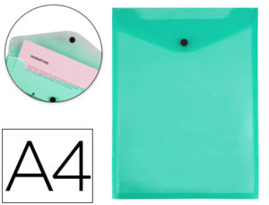 CARPETA LIDERPAPEL DOSSIER BROCHE POLIPROPILENO DIN A4 FORMATO VERTICAL VERDE TRANSPARENTE 50 HOJAS