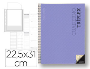 BLOC TRIPLEX ADDITIO PLAN CURSO EVALUACION CONTINUA PLANSEMANAL TUTORIAS MAS 6 FUNDAS RANSPARENTES 22,5X31CM CATALAN