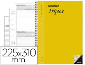 BLOC TRIPLEX ADDITIO PLAN DE CURSO EVALUACION AGENDA PLAN SEMANAL Y TUTORIAS FUNDAS TRANSPARENTES 22,5X31CM