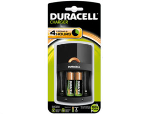 CARGADOR DURACELL PARA PILAS RECARGABLES CEF27 INCLUYE 2 PILAS AA Y 2 PILAS AAA