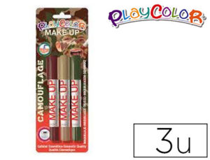 BARRA DE MAQUILLAJE PLAYCOLOR MAKE UP CAMUFLAGE BLISTER DE 3 UNIDADES