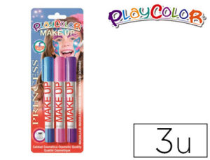 BARRA DE MAQUILLAJE PLAYCOLOR MAKE UP PRINCESA BLISTER DE 3 UNIDADES