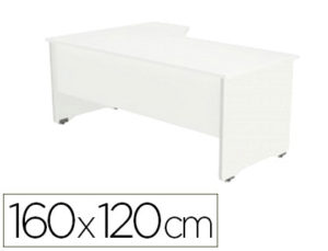 MESA ROCADA SERIE WORK 160X120 CM DERECHA ACABADO AW04 BLANCO/BLANCO