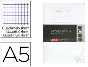 RECAMBIO HERLITZ NOTE BOOK FLEX A5 40 HOJAS CUADRICULA 4 MM