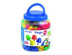 JUEGO MINILAND PEGS BOTE DE 650 PIEZAS DE 20 MM