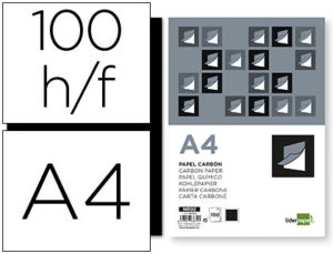 PAPEL CARBON LIDERPAPEL FILM NEGRO TAMAÑO DIN A4 CAJA DE 100 HOJAS