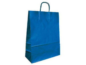 BOLSA KRAFT Q-CONNECT AZUL ASA RETORCIDA 240X100X310 MM