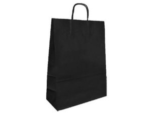 BOLSA KRAFT Q-CONNECT NEGRO ASA RETORCIDA 240X100X310 MM