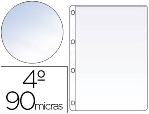 FUNDA CUATRO TALADROS SARO CUARTO 90 MC CRISTAL CAJA DE 100 UNIDADES