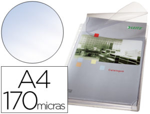 FUNDA MULTITALADRO ESSELTE DIN A4 PVC 170 MC CON FUELLE Y SOLAPA SUPERIOR CAPACIDAD 200 HOJAS PACK DE 5 UNIDADES