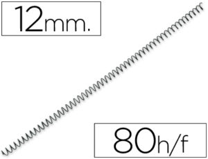 ESPIRAL METALICO Q-CONNECT 56 4:1 12MM 1MM CAJA DE 200 UNIDADES